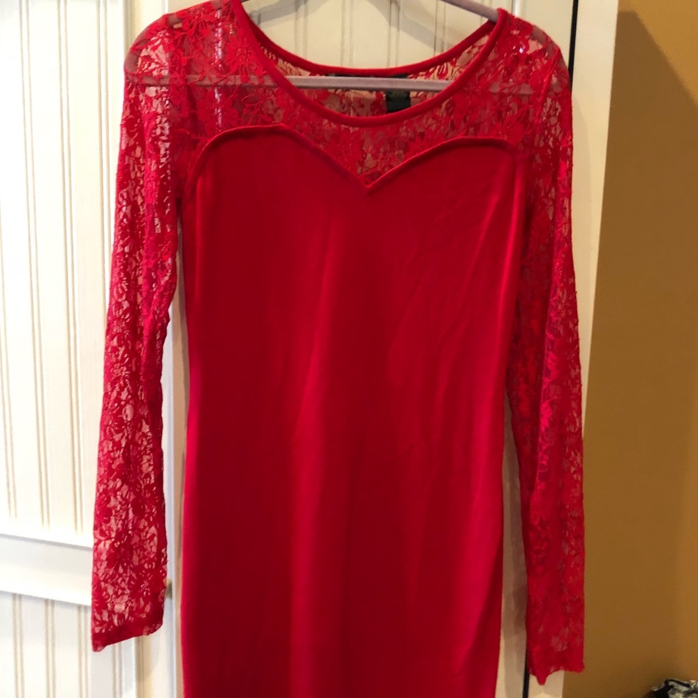 Fire engine red dress